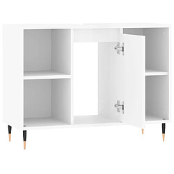 Maison Chic Armoire de salle de bain,Meuble de rangement,Meuble haut blanc brillant 80x33x60 cm -GKD466707 pas cher