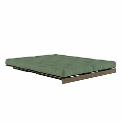 Avis Inside 75 Canapé convertible futon ROOTS pin carob brown matelas olive green couchage 160x200 cm