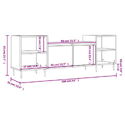 vidaXL Meuble TV Chêne sonoma 160x35x55 cm Bois d'ingénierie pas cher