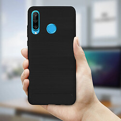 Avis Avizar Coque Huawei P30 Lite Finition Carbone Effet Métal Brossé - noir