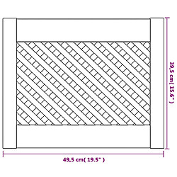 vidaXL Portes d'armoires en treillis 2 pcs 49,5x39,5 cm pin massif pas cher