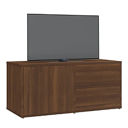 Avis vidaXL Meuble TV Chêne marron 80x34x36 cm Bois d'ingénierie