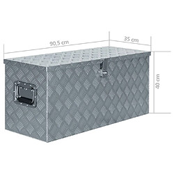 vidaXL Boîte en aluminium 90,5x35x40 cm Argenté pas cher