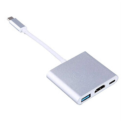 Alpexe Adaptateur USB C 3.1 Type-C vers HDMI, 3 en 1 concentrateur Hub-C vers HDMI 4k + Port USB 3.0 + PD Adaptateur Multiport A 