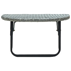 vidaXL Table de balcon Gris 60x60x40 cm Résine tressée