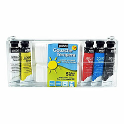 Pebeo 2 boîtes de 5 tubes de peinture gouache + palette - 5 x 10 ml pas cher