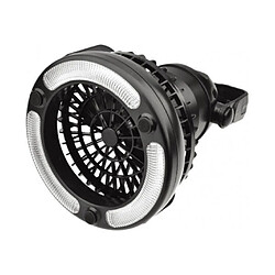 Ventilateur de Camping Léger à LED 2 en 1 avec Crochet de Suspension Torche Portative Résistante aux Intempéries