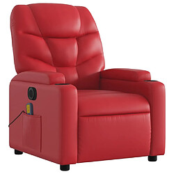 Avis Maison Chic Fauteuil Relax pour salon, Fauteuil de massage inclinable électrique rouge similicuir -GKD59492