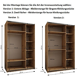 Abiks Meble Armoire à portes battantes Lux 1 245,5/150/64 2 portes pas cher