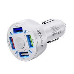 Acheter 12V 4-Ports USB Car Charge QC 3.0 Prise D'adaptateur De Charge Rapide Pour IPhone Blanc