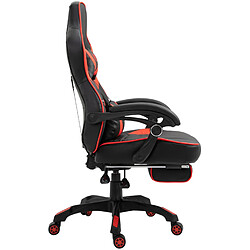 Avis Decoshop26 Fauteuil de bureau chaise gaming repose-pieds télescopique accoudoirs coussins de renforcement en PVC noir / rouge 10_0002669