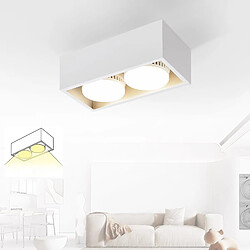 NETTLIFE 2 Spots de plafond en saillie LED blanc chaud avec orientables GX53 modernes carrés pour cuisine salon chambre couloir