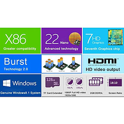 Yonis Tablette Windows 8 pouces + SD 8Go pas cher