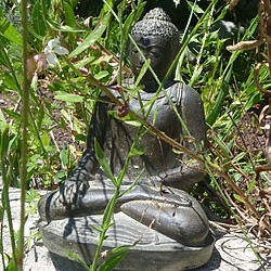 Jardinex Statuette bouddha ... 30 cm - Gris anthracite