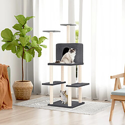 vidaXL Arbre à chat avec griffoirs en sisal Gris foncé 144,5 cm