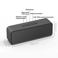 Avis Universal Haut-parleurs USB Bluetooth portables Haut-parleurs extérieurs Mini-colonnes sans fil Lecteur de musique stéréo Boîte de basses Support FM TF Card | Haut-parleurs portables (noir)