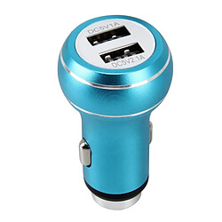 Wewoo Chargeur numérique DC 12-24V Intelligent correspondant à une charge intelligente de voiture USB double bleu