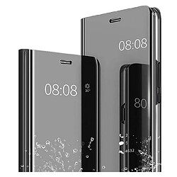 Htdmobiles Housse pour Xiaomi Redmi Note 13 5G - etui coque portefeuille clear view miroir + film ecran - NOIR