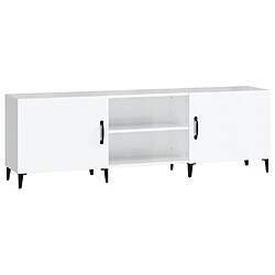 Maison Chic Meuble TV scandinave - Banc TV pour salon blanc brillant 150x30x50 cm bois d'ingénierie -MN68542