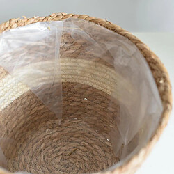 Panier En Jonc De Mer Naturel En Rotin Tissé Artisanal Rustique 22x15x14CM Medium pas cher