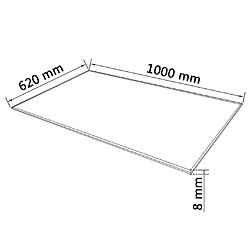 Avis vidaXL Dessus de table rectangulaire en verre trempé 1000 x 620 mm