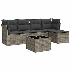 Maison Chic Salon de jardin 6 pcs avec coussins | Ensemble de Table et chaises | Mobilier d'Extérieur gris résine tressée -GKD78203