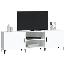 Avis vidaXL Meuble TV blanc 150x30x50 cm bois d'ingénierie