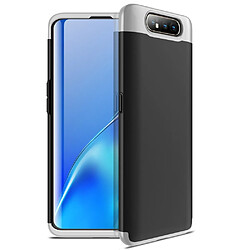 Wewoo Coque Rigide Étui pour PC à couverture intégrale à trois étages Galaxy A80 argent noir