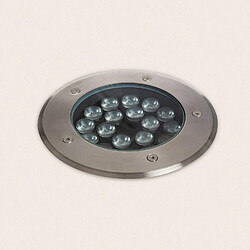 Avis Ledkia Spot LED Extérieur 18W Solid Encastré au Sol Inox Blanc chaud 3000K