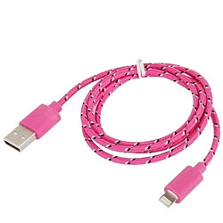 Avis Wewoo Câble Magenta pour iPhone 6 et 6 Plus / 5 5S 5C, Longueur de câble: 1 m de charge de transfert de données USB en nylon de 1 m, Style de fabrication en de / recharge de USB