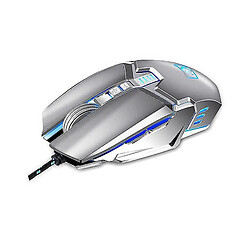 Universal M312 2400dpi USB Metal Wired Metal Wheel Backlit Optical Gaming Mouse Grey