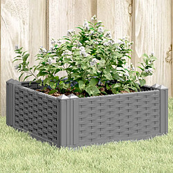 vidaXL Jardinière avec piquets gris clair 42,5x42,5x28,5 cm PP