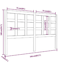 vidaXL Tête de lit Noir 156x4x100 cm Bois massif de pin pas cher