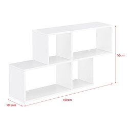 Helloshop26 Étagère meuble mural design flottante 4 compartiments de rangement 100 cm blanc 03_0005840