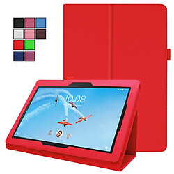 Etui en PU avec un support rouge pour votre Lenovo Tab E10