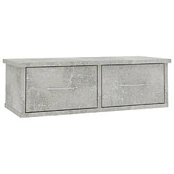 Maison Chic Étagère murale flottante,Etagère de rangement avec tiroirs Gris béton 60x26x18,5 cm Aggloméré -MN99804