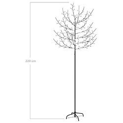 vidaXL Sapin de Noël 220 LED blanc chaud Cerisier en fleurs 220 cm pas cher