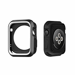 PHONECARE Coque Military Anti-Impact DoubleColor pour Apple Watch Series SE - 44mm - Noir / Blanc