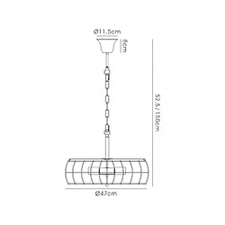 Avis Luminaire Center Suspension Claudia Noir 5 ampoules 52,5cm