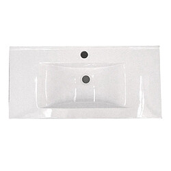 Acheter Vasque cémarique Blanc à encastrer 75 x 35 cm Lavabo de salle de bain encastrable