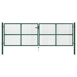 vidaXL Portail en treillis de jardin acier 390x125 cm vert