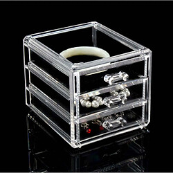 Universal Home Bureau Organisateur Commode Acrylique 3 Tiroirs Bijoux Cosmétiques Bijoux Boîte à cosmétiques en plastique transparent Bijoux | Boîte à rangement