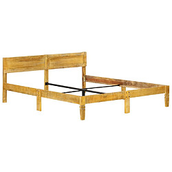 Maison Chic Lit adulte - Lit simple Cadre de lit,Structure du lit Contemporain Bois de manguier massif 140 cm -MN93410