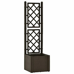 Maison Chic Jardinière,Lit surélevé de jardin - Bac à fleurs - pot de fleur et treillis et système d'arrosage Moka -GKD45055