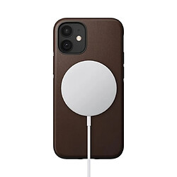 Nomad Coque pour iPhone 12 Mini Compatible MagSafe en Cuir Souple Marron pas cher