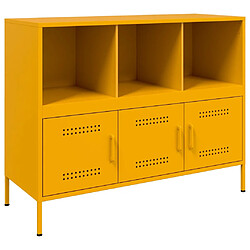 vidaXL Buffet jaune moutarde 100,5x39x79 cm acier