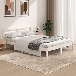 vidaXL Cadre de lit sans matelas 135x190 cm blanc