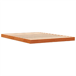 Vidaxl Cadre de lit cire marron 140x190 cm bois de pin massif