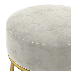 Avis vidaXL Tabouret rond Gris clair Velours