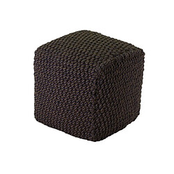 Webmarketpoint Pouf carré en tissu bleu crème cm 43 x 43 xh 43